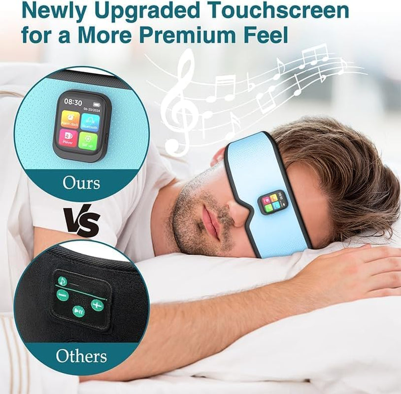 Sleep Headphones 2024 New Sleep Mask Comfortable & Adjustable Sleeping Mask, Zero Eye Pressure,Side Sleepers Sleep Mask with Bluetooth Headphones Ultra-Thin Stereo Speakers Perfect for Sleeping(Skyb)