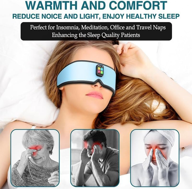 Sleep Headphones 2024 New Sleep Mask Comfortable & Adjustable Sleeping Mask, Zero Eye Pressure,Side Sleepers Sleep Mask with Bluetooth Headphones Ultra-Thin Stereo Speakers Perfect for Sleeping(Skyb)