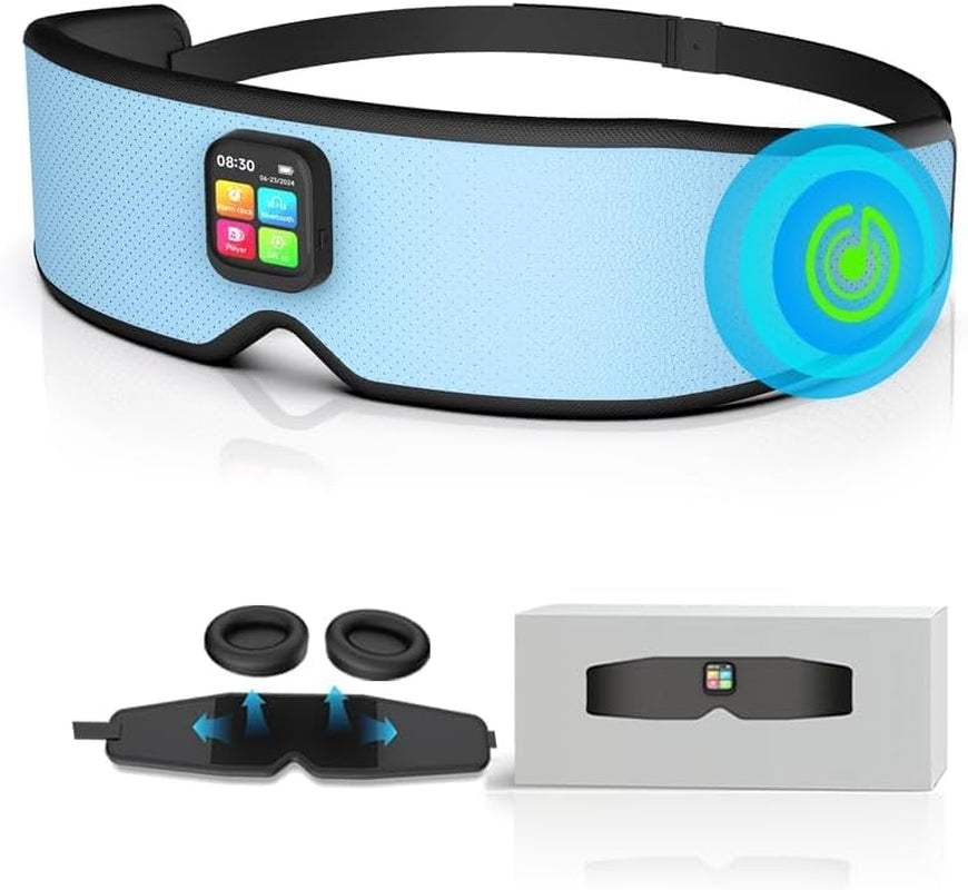Sleep Headphones 2024 New Sleep Mask Comfortable & Adjustable Sleeping Mask, Zero Eye Pressure,Side Sleepers Sleep Mask with Bluetooth Headphones Ultra-Thin Stereo Speakers Perfect for Sleeping(Skyb)
