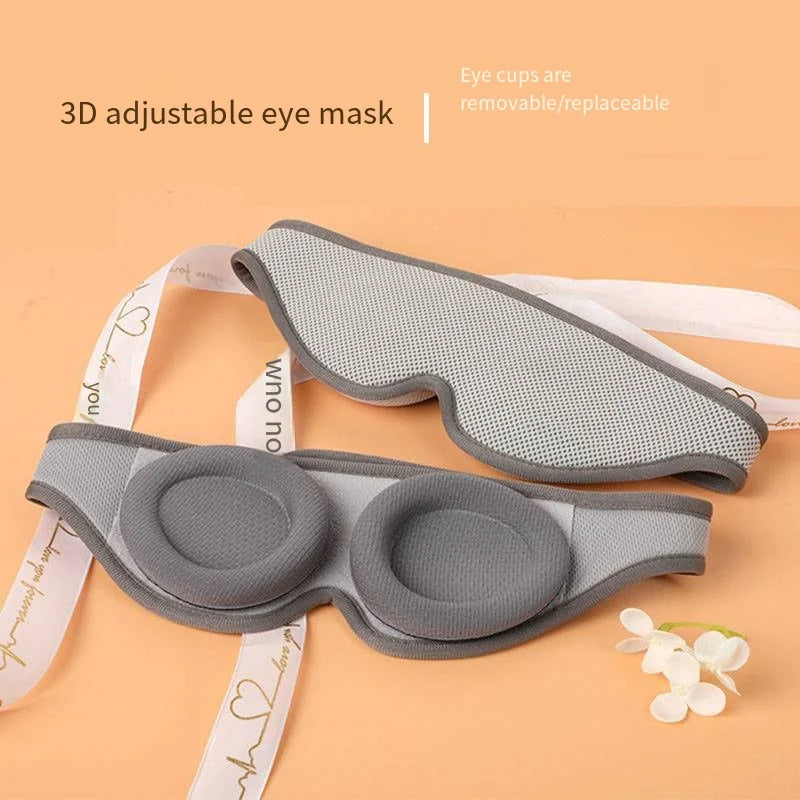 Soft Slim Sleep Mask 100% Blackout 3D Eye Mask Zero Eye Pressure Adjustable Sleeping Mask for Women Men Sleeping Aid
